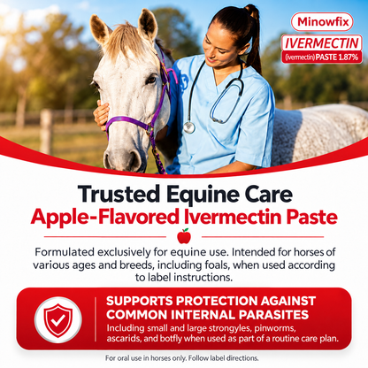 Ivermectin Horse Paste 1.87% – Apple Flavor, 6.08g